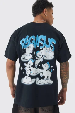 Oversized Disney Hercules License Print T-shirt | UK^boohooMAN