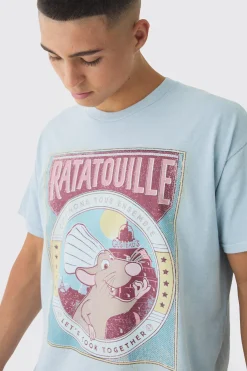 Oversized Disney Ratouille Wash License Print T-Shirt | UK^boohooMAN Best
