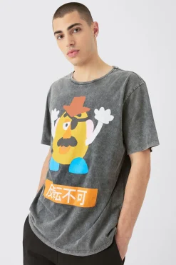 Oversized Disney Toy Story Anime Wash License T-shirt | UK^boohooMAN Outlet
