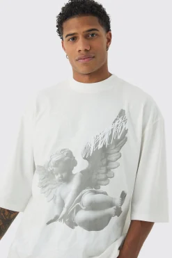 Oversized Distressed Heavyweight Renaissance Graphic T-shirt | UK^boohooMAN New