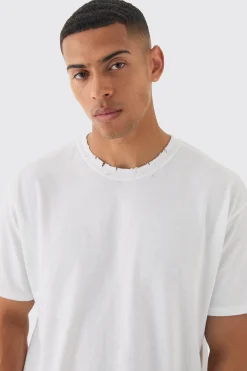 Oversized Distressed T-shirt | UK^boohooMAN Outlet