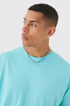 Oversized Distressed Wash T-shirt | UK^boohooMAN New