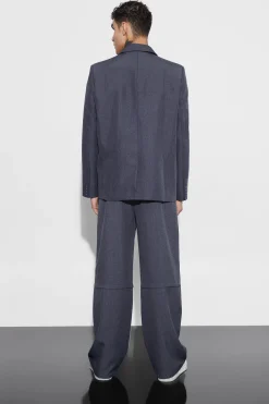 boohooMAN Oversized Double Breasted Textured Blazer | UK| Suits & Tailoring