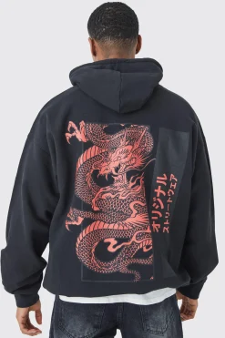boohooMAN Oversized Dragon Graphic Hoodie | UK| Hoodies & Sweatshirts
