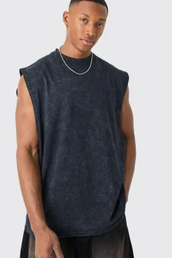Oversized Drop Armhole Acid Wash Tank | UK^boohooMAN Outlet