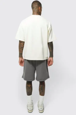 boohooMAN Oversized Drop Crotch Rib Hem Loopback Short | UK| Trousers|Shorts