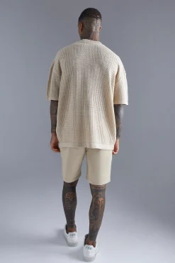 Oversized Drop Shoulder Open Stitch T-shirt | UK^boohooMAN Outlet