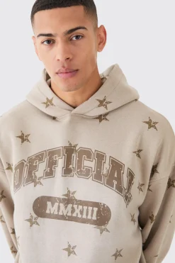 boohooMAN Oversized Drop Shoulder Washed Star Official Hoodie | UK| Hoodies & Sweatshirts