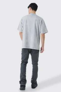 Oversized Eagle Graphic Acid Wash Heavyweight T-shirt | UK^boohooMAN New