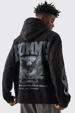 boohooMAN Oversized Eagle Homme Hoodie | UK| Hoodies & Sweatshirts