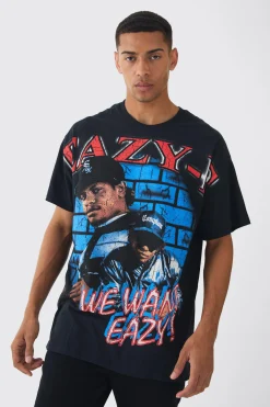 Oversized Eazy E Large Scale License Print T-Shirt | UK^boohooMAN Discount