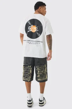 Oversized Epic Records License Print T-shirt | UK^boohooMAN Online