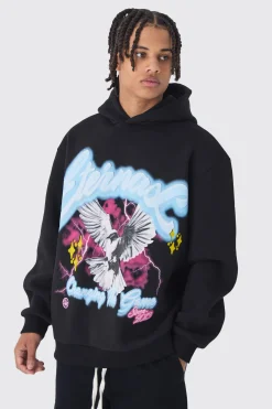 boohooMAN Oversized Eternal Dove Large Scale Graphic Hoodie | UK| Hoodies & Sweatshirts