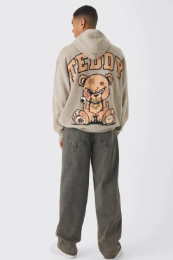 boohooMAN Oversized Evil Teddy Large Scale Print Hoodie | UK| Hoodies & Sweatshirts