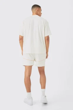 boohooMAN Oversized Extended Homme Text Graphic T-shirt And Short Set | UK| Sets & Co-Ords|Tracksuits