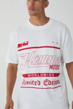 Oversized Extended Homme Limited Text Graphic T-shirt | UK^boohooMAN Discount