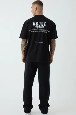 Oversized Extended Neck ABODE T-shirt | UK^boohooMAN