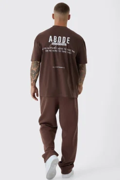 Oversized Extended Neck ABODE T-shirt | UK^boohooMAN Clearance