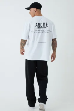 Oversized Extended Neck ABODE T-shirt | UK^boohooMAN Clearance
