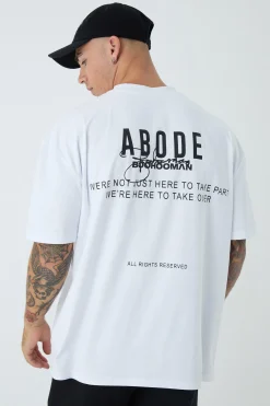 Oversized Extended Neck ABODE T-shirt | UK^boohooMAN Clearance