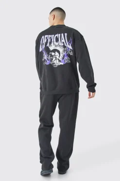 boohooMAN Oversized Extended Neck Back Graphic Relaxed Tracksuit | UK| Tracksuits