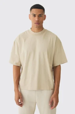 Oversized Extended Neck Boxy Heavyweight T-shirt | UK^boohooMAN Clearance