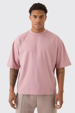 Oversized Extended Neck Boxy Heavyweight T-shirt | UK^boohooMAN Online