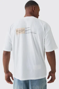 Oversized Extended Neck Boxy Label Print T-Shirt | UK^boohooMAN New