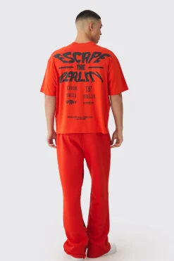 Oversized Extended Neck Boxy Escape The Reality Print T-Shirt | UK^boohooMAN Discount