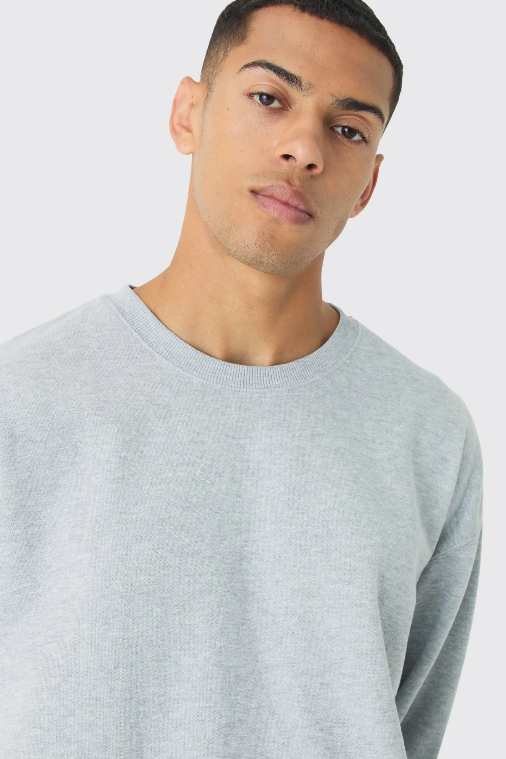 boohooMAN Oversized Extended Neck Basic Sweatshirt | UK| Hoodies & Sweatshirts
