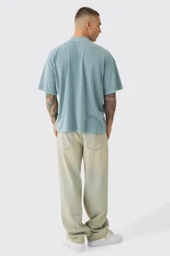 Oversized Extended Neck Boxy Edition Spray Wash Print T-Shirt | UK^boohooMAN Sale