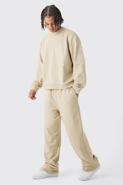 boohooMAN Oversized Extended Neck Boxy Heavy Sweatshirt Relaxed Tracksuit | UK| Tracksuits|Hoodies & Sweatshirts