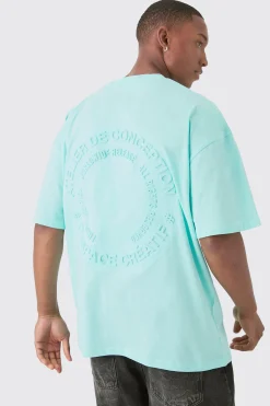 Oversized Extended Neck Circle Embossed T-shirt | UK^boohooMAN Discount