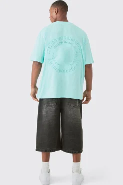 Oversized Extended Neck Circle Embossed T-shirt | UK^boohooMAN Discount