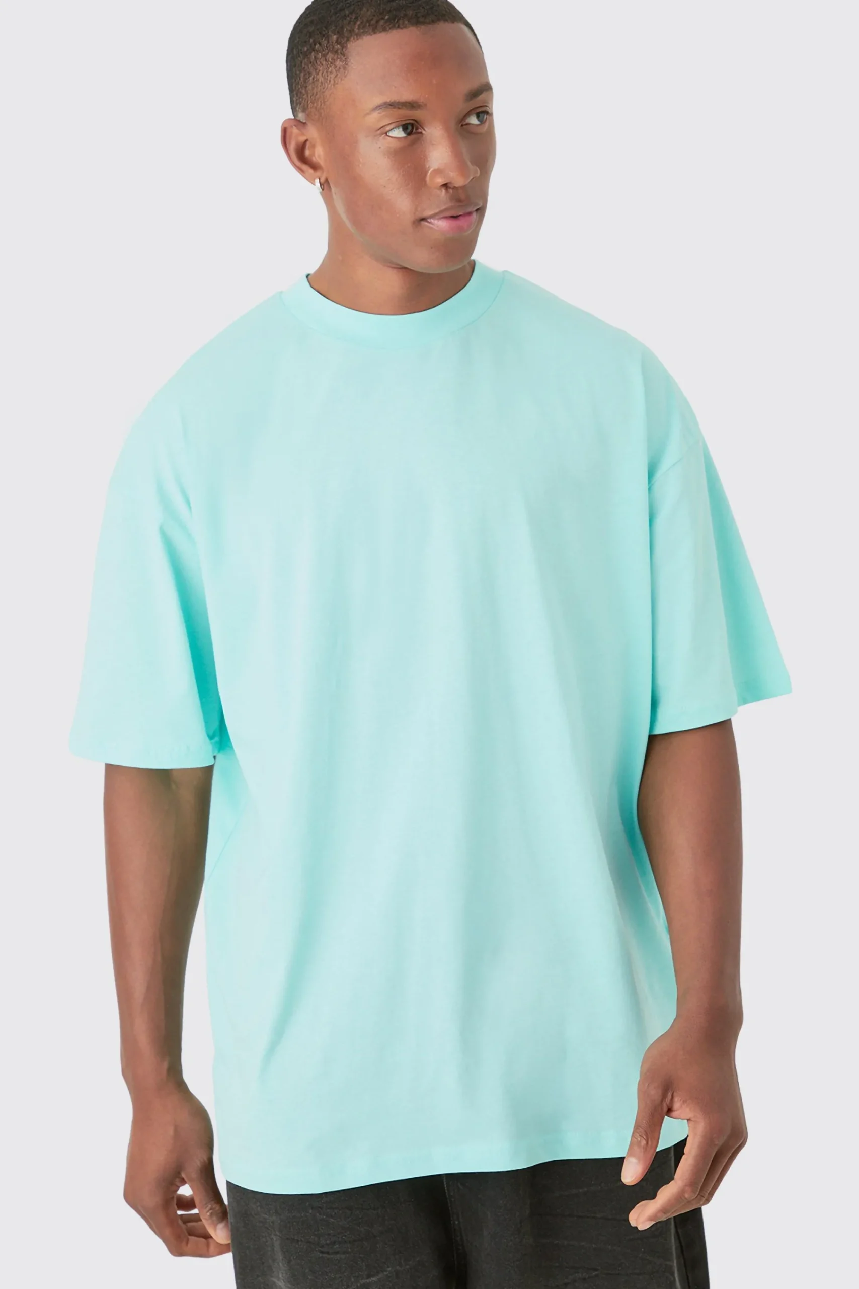 Oversized Extended Neck Circle Embossed T-shirt | UK^boohooMAN Discount