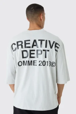 Oversized Extended Neck Creative Dept T-shirt | UK^boohooMAN New