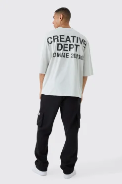 Oversized Extended Neck Creative Dept T-shirt | UK^boohooMAN New