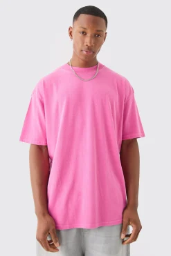 Oversized Extended Neck Dice Wash T-shirt | UK^boohooMAN Hot