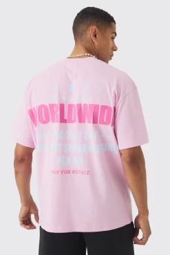 Oversized Extended Neck Distressed Worldwide T-shirt | UK^boohooMAN Discount