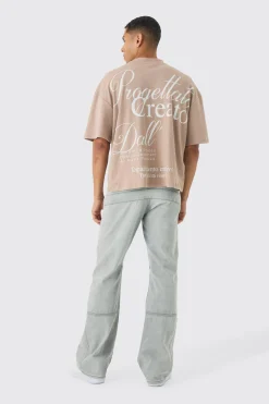 Oversized Extended Neck Embroidered Heavy Interlock T-shirt | UK^boohooMAN Sale