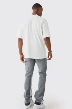 Oversized Extended Neck Extreme Lightning T-shirt | UK^boohooMAN New