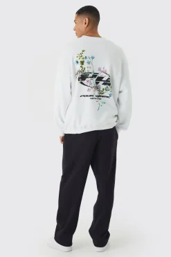 boohooMAN Oversized Extended Neck Floral Printed Sweatshirt | UK| Hoodies & Sweatshirts