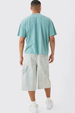 Oversized Extended Neck Gothic Cross T-shirt | UK^boohooMAN Hot