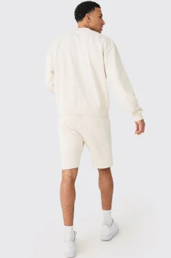 boohooMAN Oversized Extended Neck Heavy Sweatshirt Short Tracksuit | UK| Tracksuits