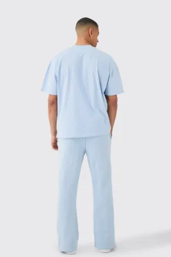 boohooMAN Oversized Extended Neck Heavy T-Shirt And Jogger Set | UK| Sets & Co-Ords