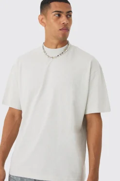 Oversized Extended Neck Heavyweight Bird Back Print T-shirt | UK^boohooMAN