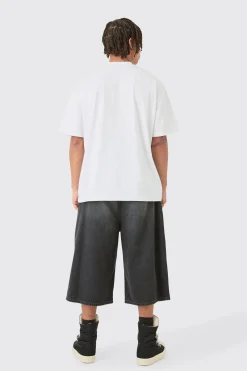 Oversized Extended Neck Heavyweight Gothic T-shirt | UK^boohooMAN Online