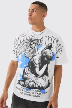 Oversized Extended Neck Homme Large Scale Graphic T-shirt | UK^boohooMAN Outlet