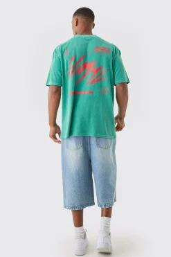 Oversized Extended Neck Homme Wash T-shirt | UK^boohooMAN Outlet