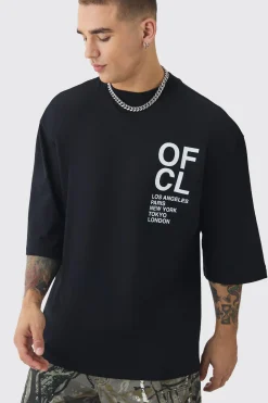 Oversized Extended Neck Half Sleeve Creative Dept T-shirt | UK^boohooMAN Online